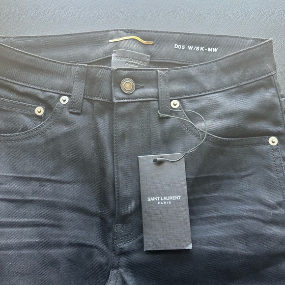 Womens NEW Saint Laurent Paris Black Skinny Jeans Women’s Size 26 NWT - Picture 2 of 8